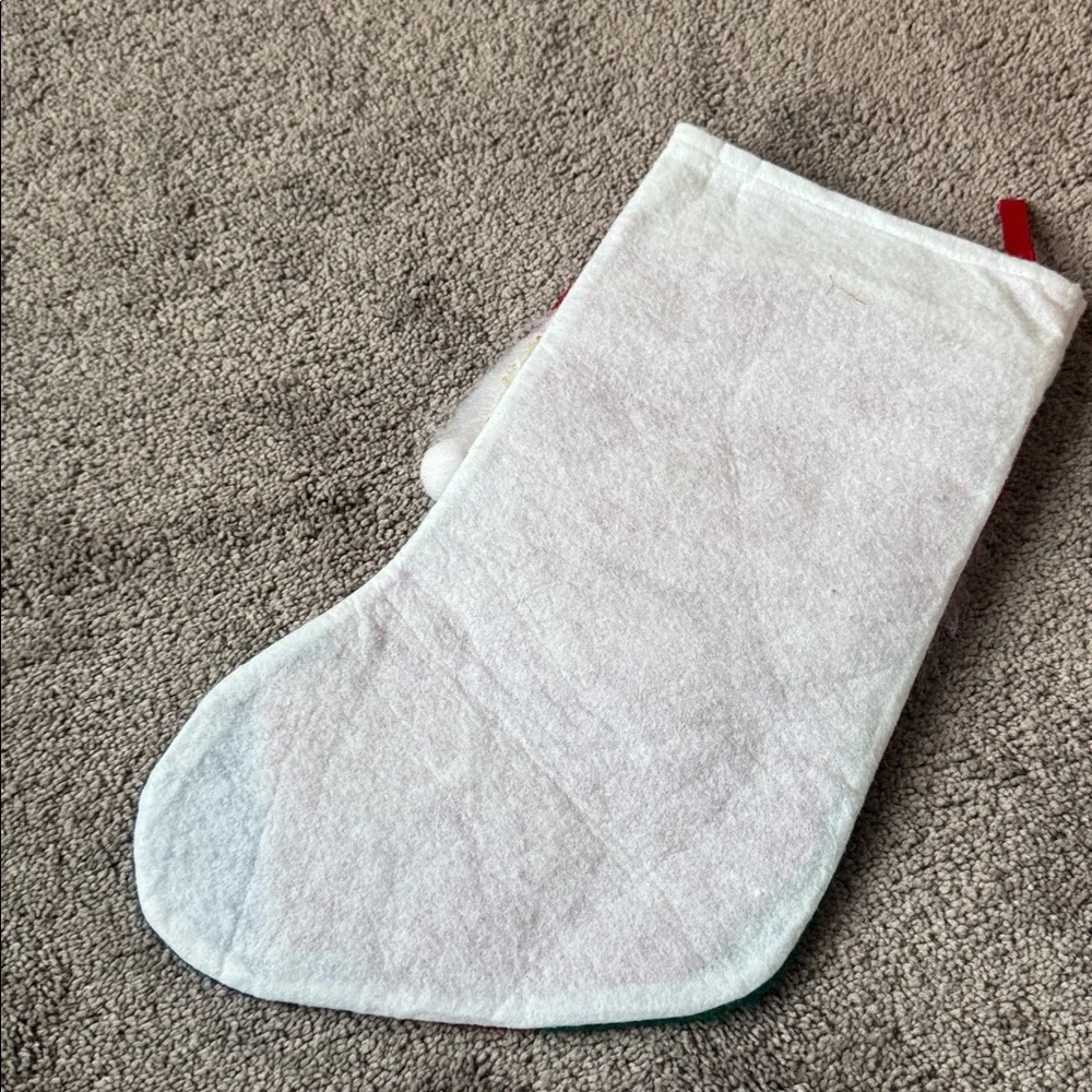 Santa Claus Christmas Felt Stocking Plush Beard Holiday Mantel Decor